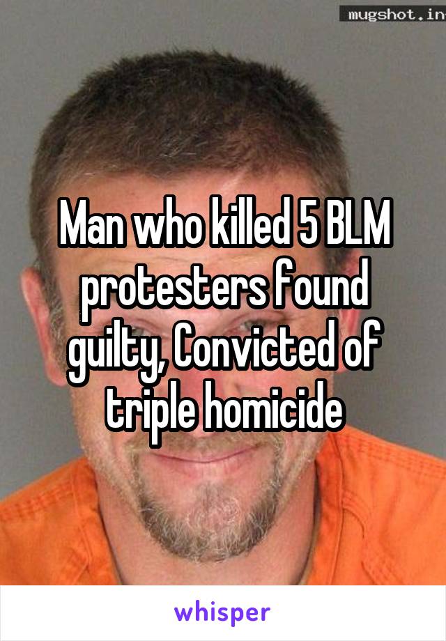 Man who killed 5 BLM protesters found guilty, Convicted of triple homicide