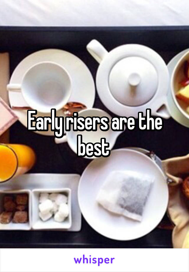 Early risers are the best 