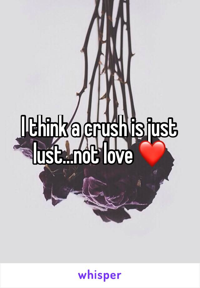 I think a crush is just lust...not love ❤️ 