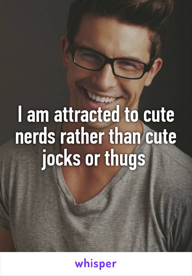 I am attracted to cute nerds rather than cute jocks or thugs 