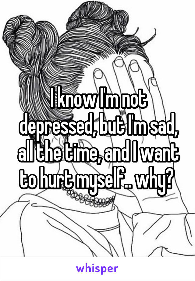 I know I'm not depressed, but I'm sad, all the time, and I want to hurt myself.. why? 