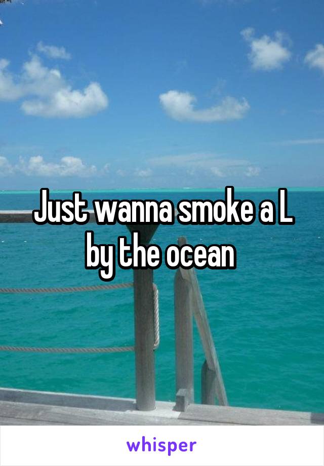 Just wanna smoke a L by the ocean 