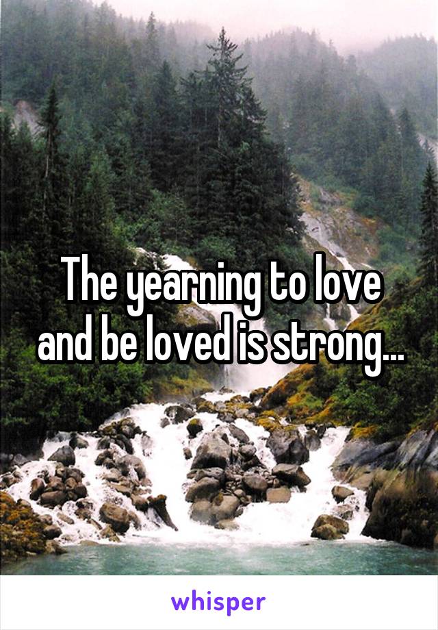 The yearning to love and be loved is strong...