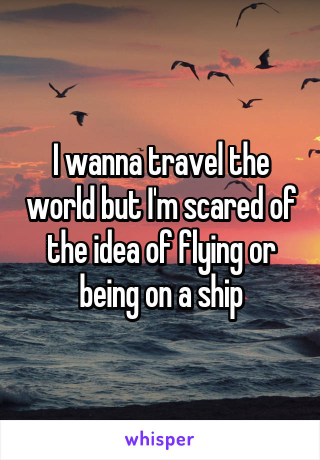 I wanna travel the world but I'm scared of the idea of flying or being on a ship