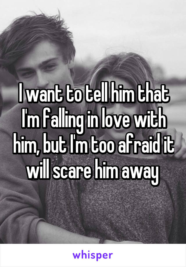 I want to tell him that I'm falling in love with him, but I'm too afraid it will scare him away 