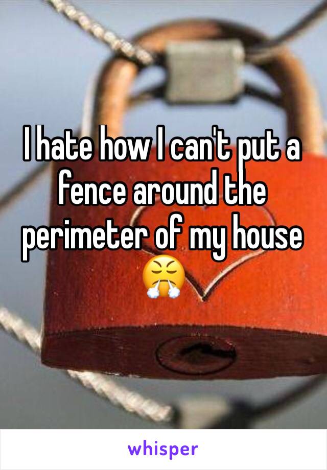 I hate how I can't put a fence around the perimeter of my house 😤