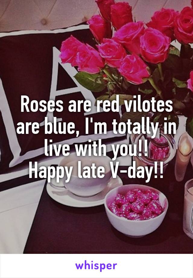 Roses are red vilotes are blue, I'm totally in live with you!!
Happy late V-day!!