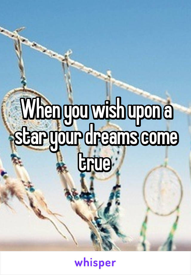 When you wish upon a star your dreams come true 