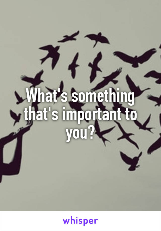 What's something that's important to you?