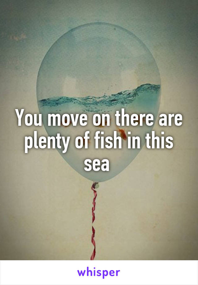 You move on there are plenty of fish in this sea 