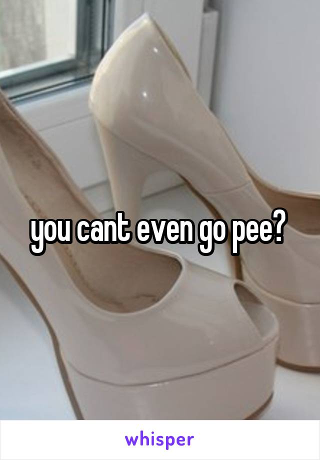 you cant even go pee? 