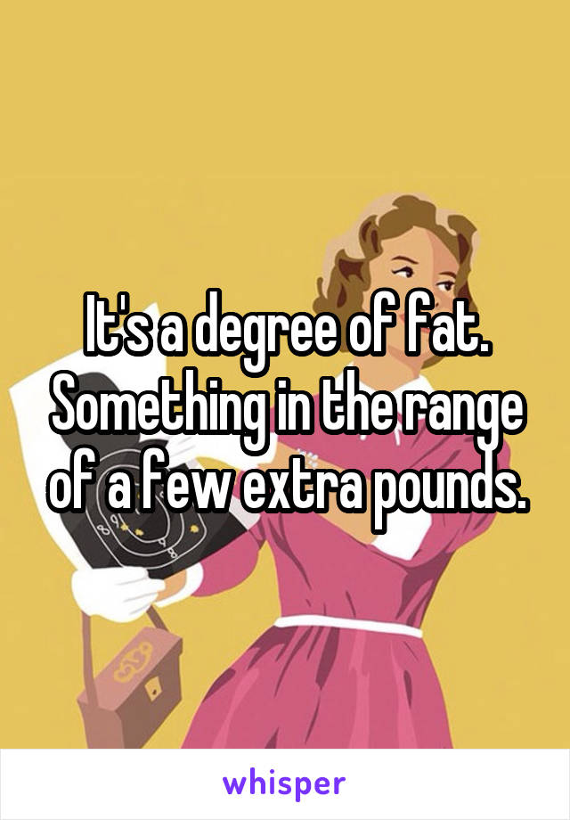 It's a degree of fat. Something in the range of a few extra pounds.