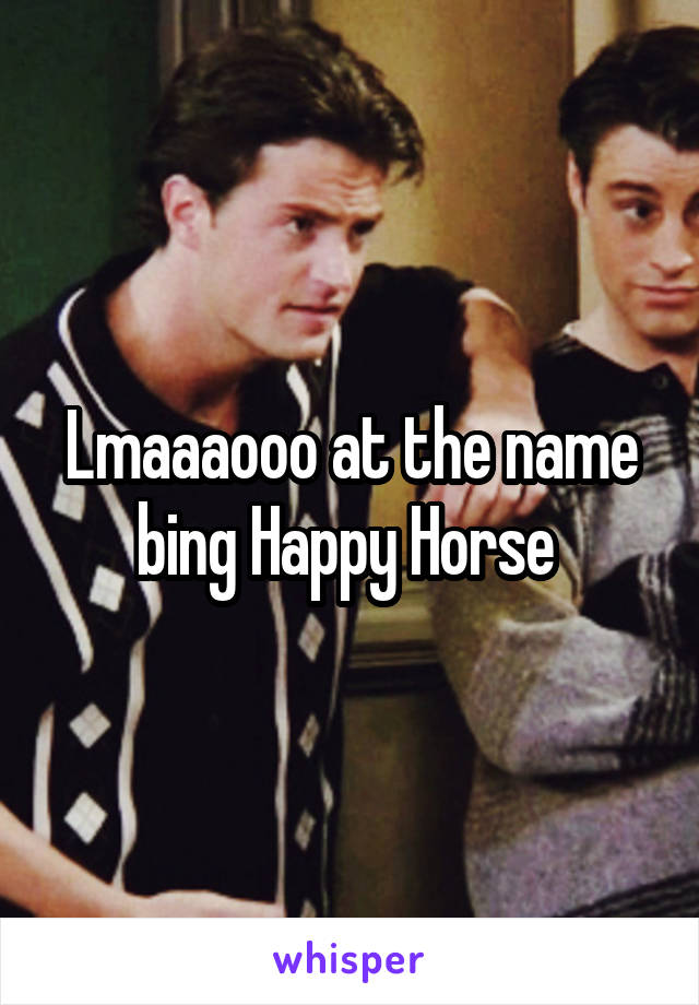 Lmaaaooo at the name bing Happy Horse 