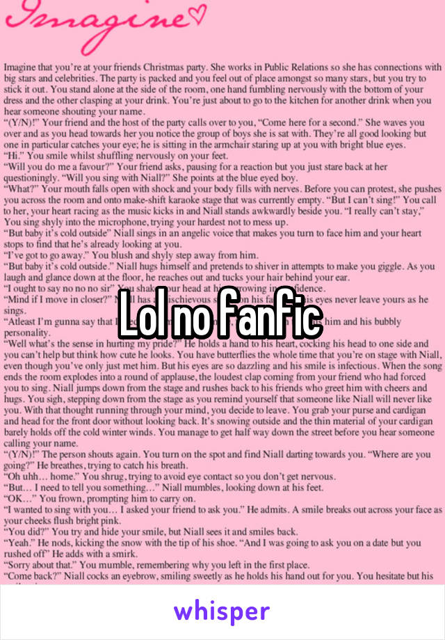 Lol no fanfic 