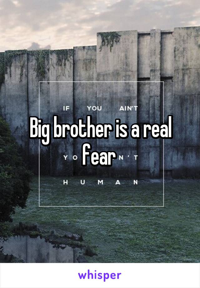 Big brother is a real fear 