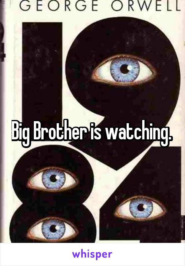 Big Brother is watching. 