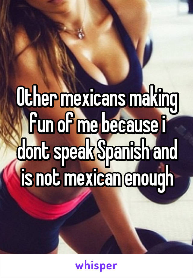 Other mexicans making fun of me because i dont speak Spanish and is not mexican enough