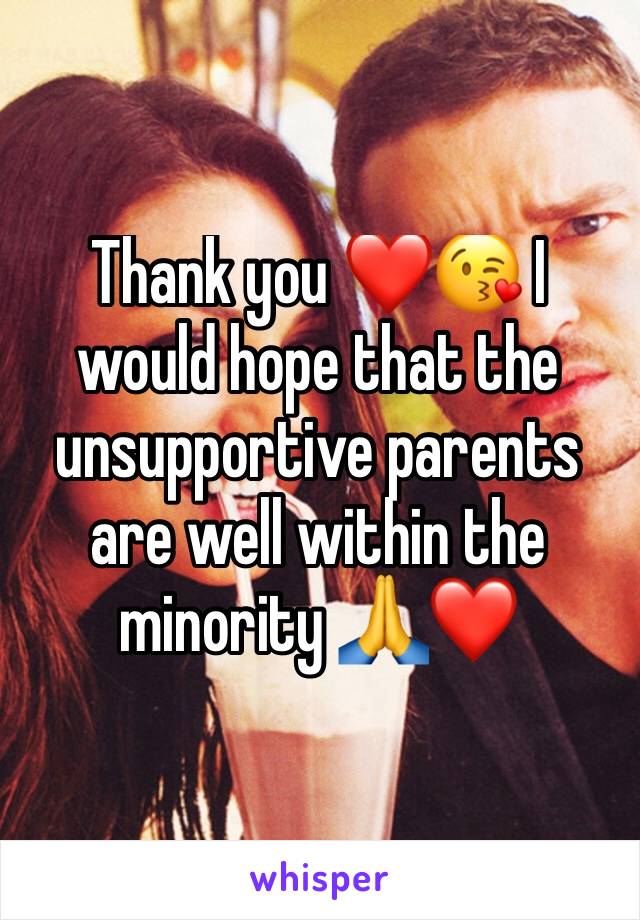 Thank you ❤😘 I would hope that the unsupportive parents are well within the minority 🙏❤