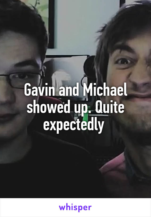 Gavin and Michael showed up. Quite expectedly 