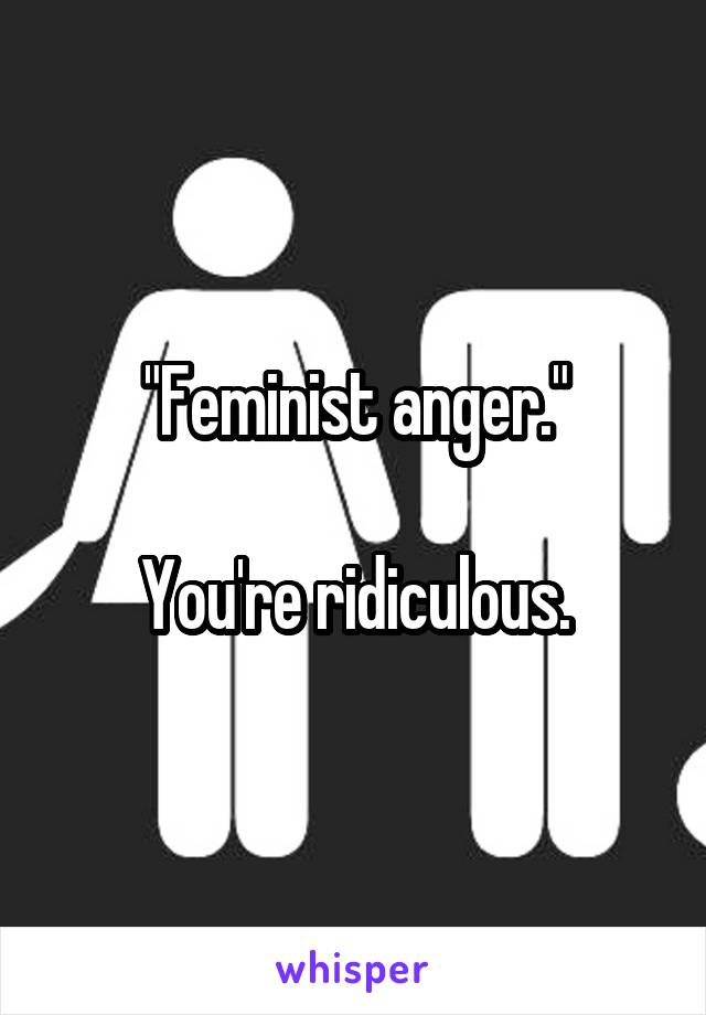 "Feminist anger."

You're ridiculous.