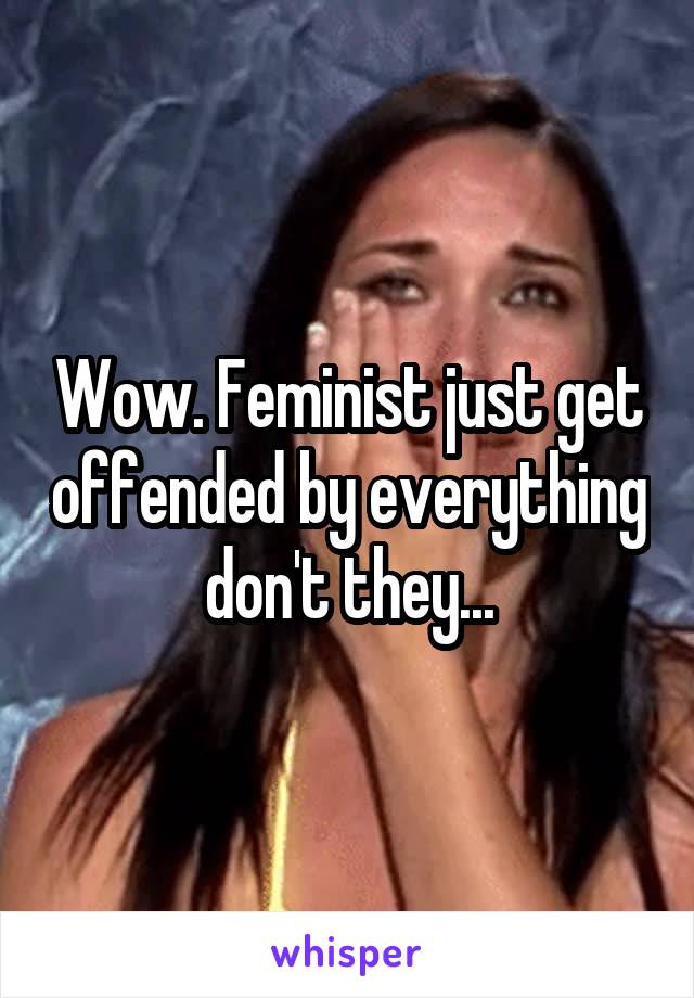 Wow. Feminist just get offended by everything don't they...