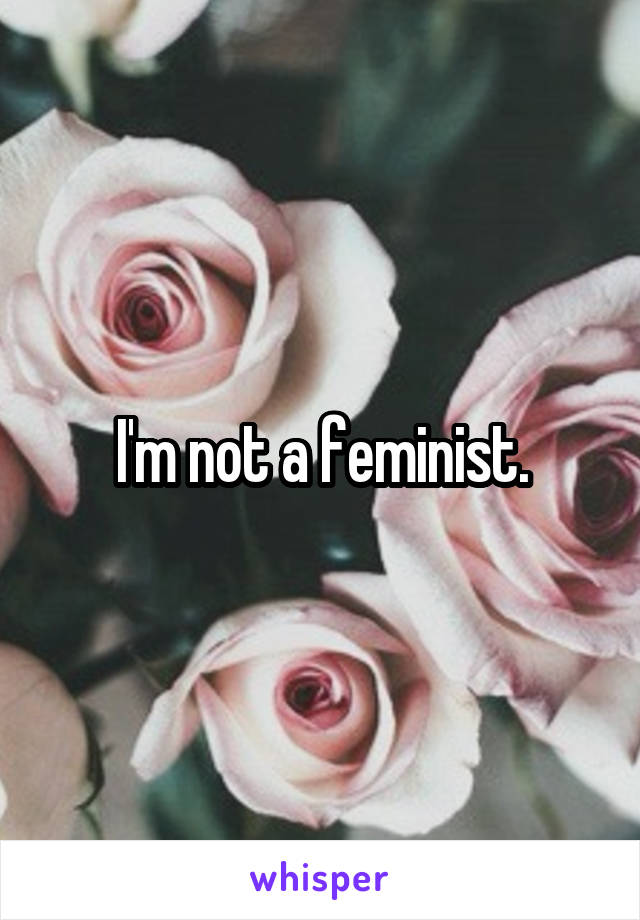 I'm not a feminist.