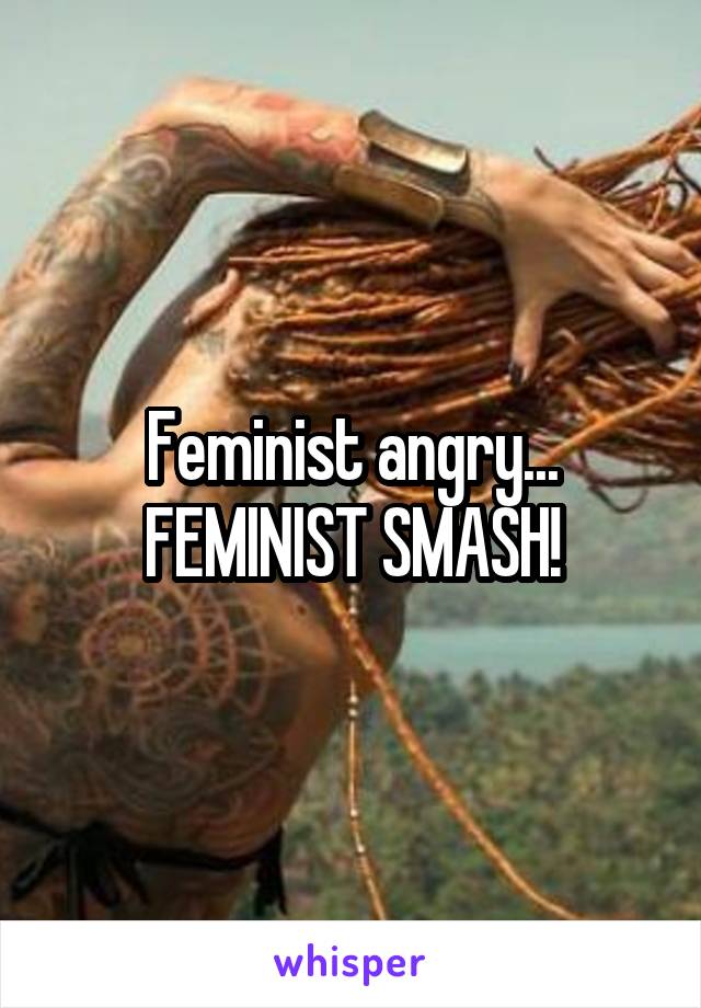 Feminist angry...
FEMINIST SMASH!