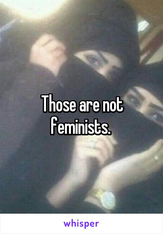 Those are not feminists. 