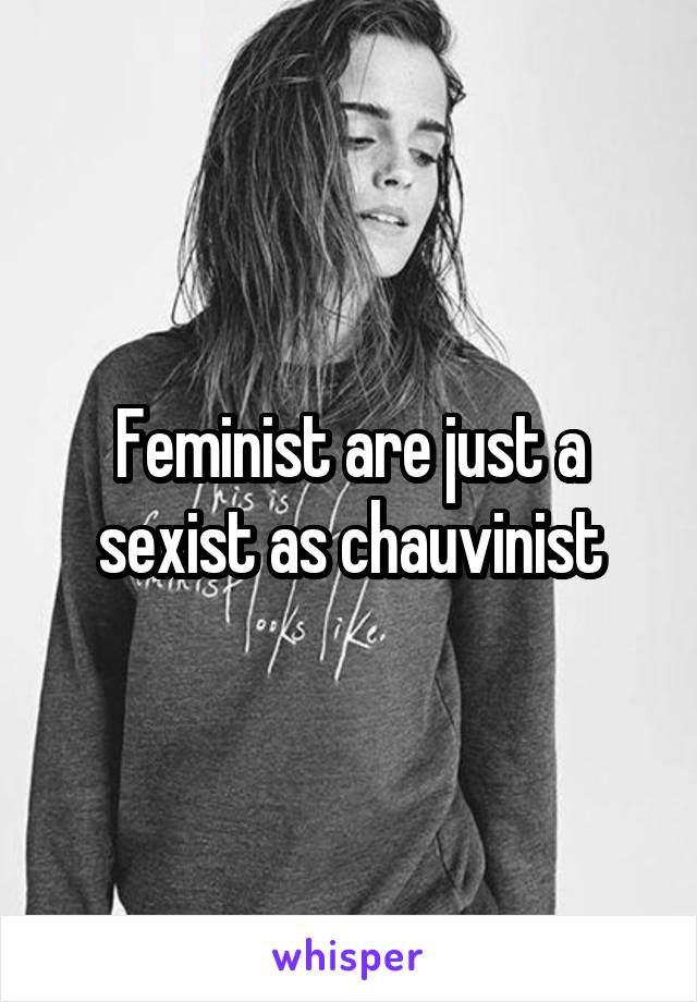 Feminist are just a sexist as chauvinist