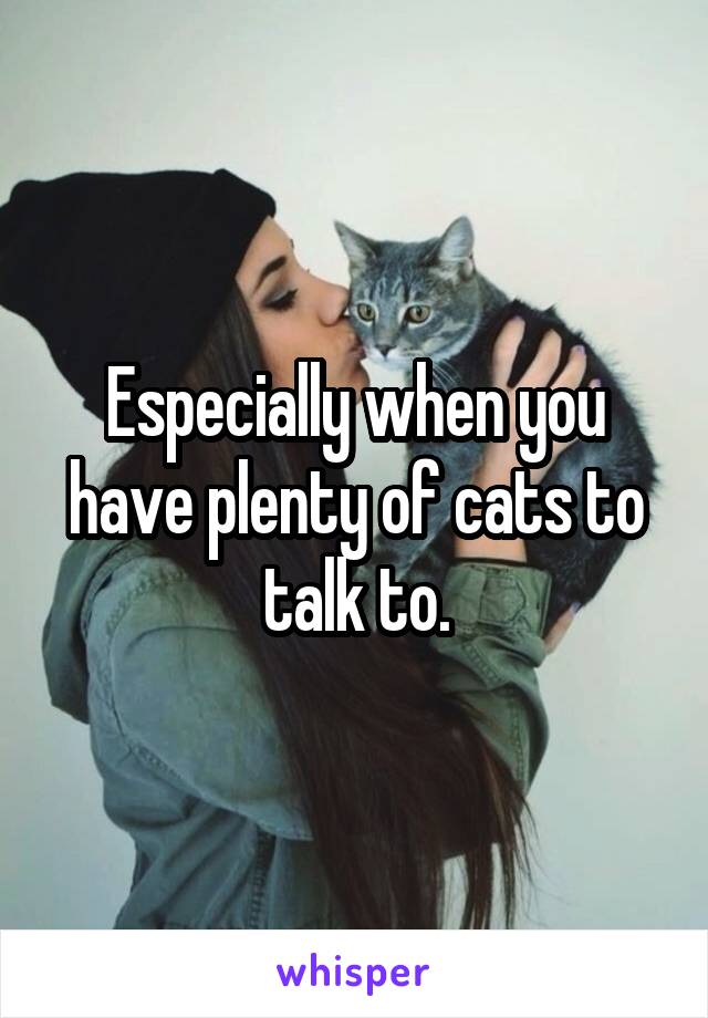 Especially when you have plenty of cats to talk to.