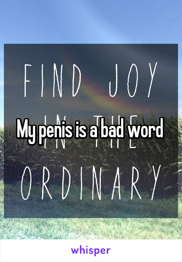 My penis is a bad word 