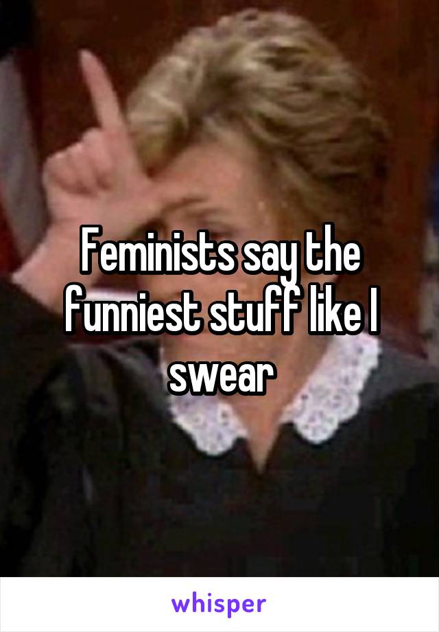 Feminists say the funniest stuff like I swear