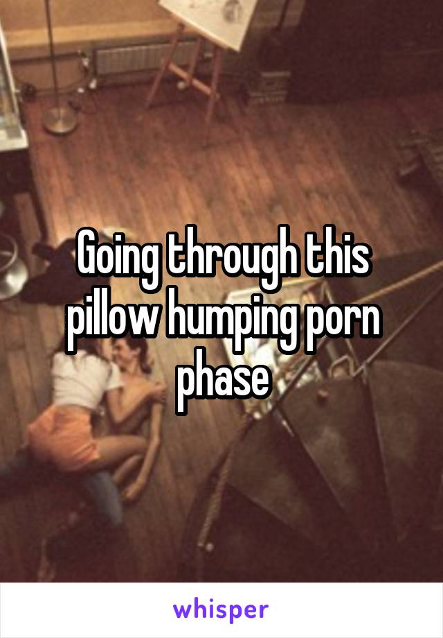 Going through this pillow humping porn phase