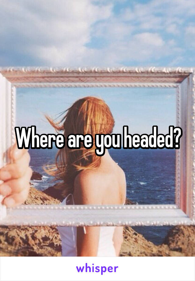 Where are you headed?