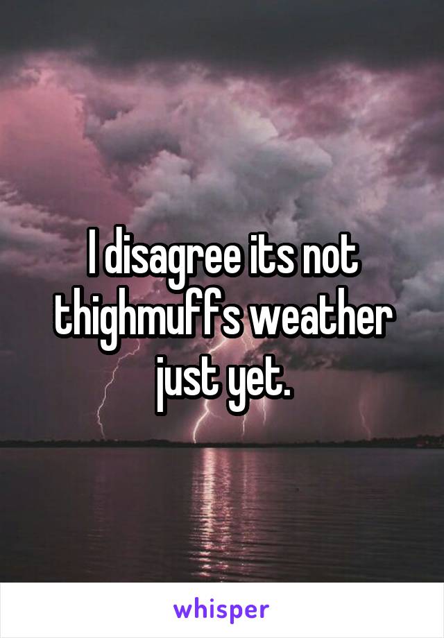 I disagree its not thighmuffs weather just yet.