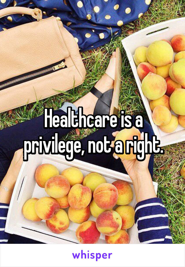 Healthcare is a privilege, not a right.