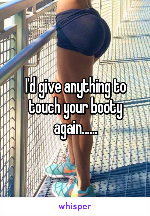 I'd give anything to touch your booty again......