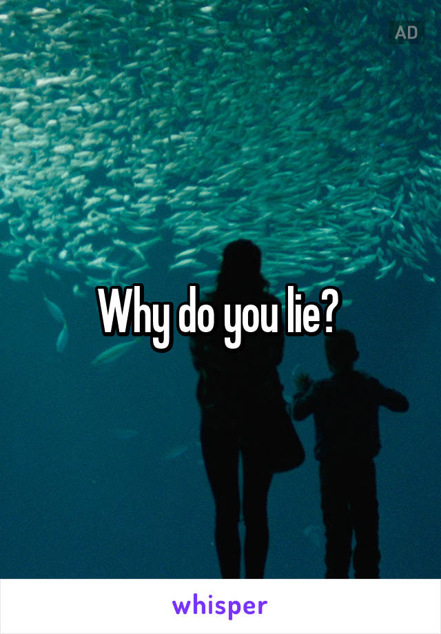 Why do you lie? 