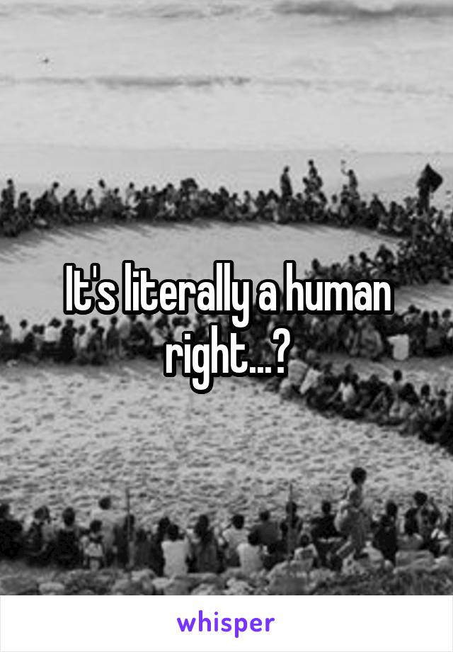 It's literally a human right...?