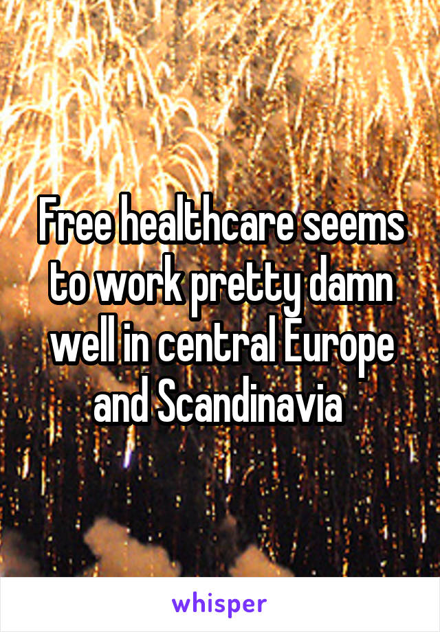 Free healthcare seems to work pretty damn well in central Europe and Scandinavia 