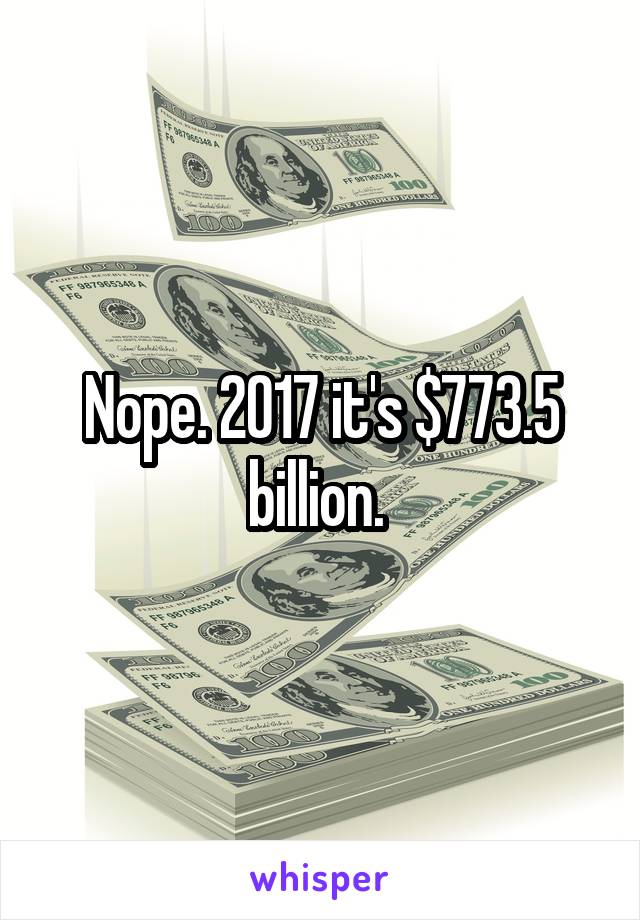 Nope. 2017 it's $773.5 billion. 