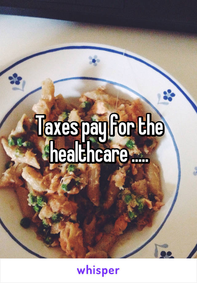 Taxes pay for the healthcare .....