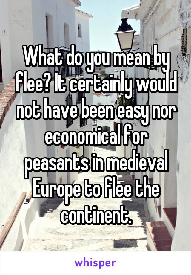 What do you mean by flee? It certainly would not have been easy nor economical for peasants in medieval Europe to flee the continent.