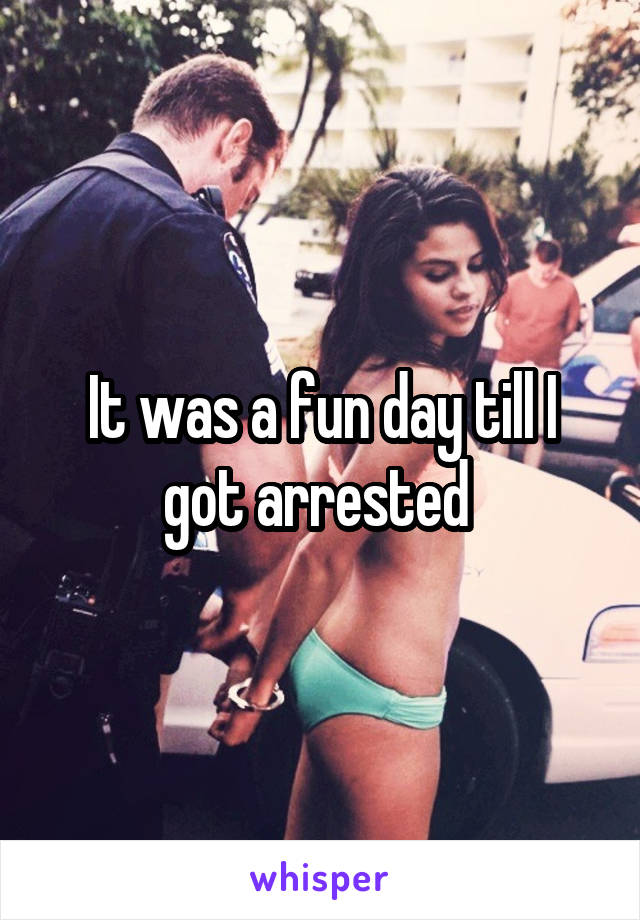 It was a fun day till I got arrested 