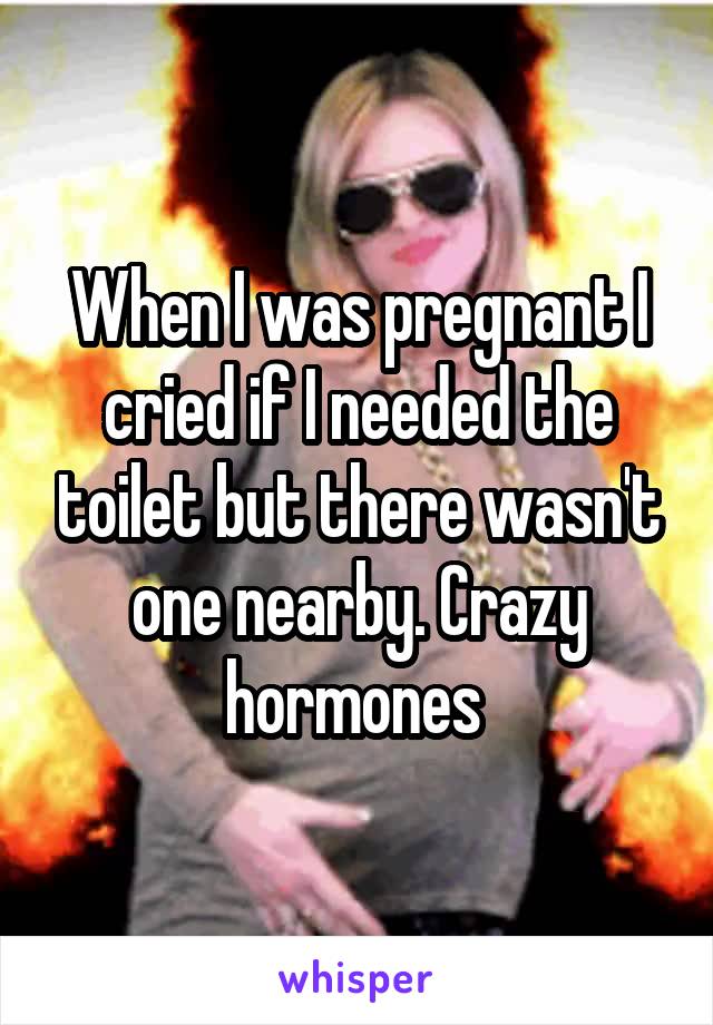 When I was pregnant I cried if I needed the toilet but there wasn't one nearby. Crazy hormones 