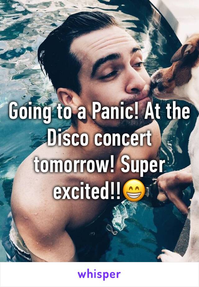 Going to a Panic! At the Disco concert tomorrow! Super excited!!😁