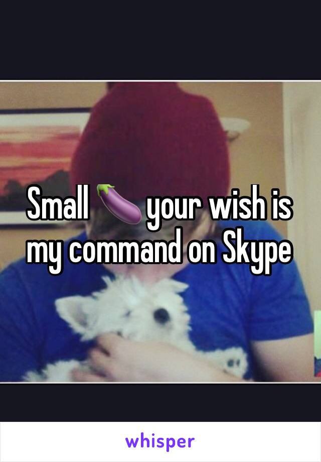 Small 🍆 your wish is my command on Skype