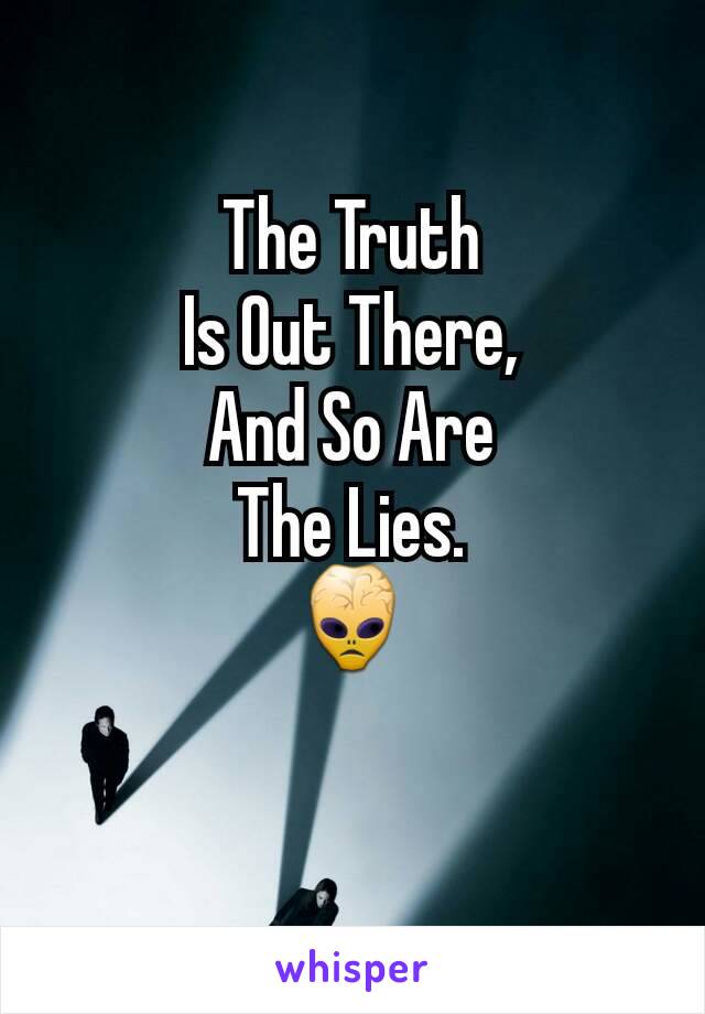 The Truth
Is Out There,
And So Are
The Lies.
👾