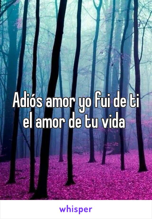 Adiós amor yo fui de ti el amor de tu vida 