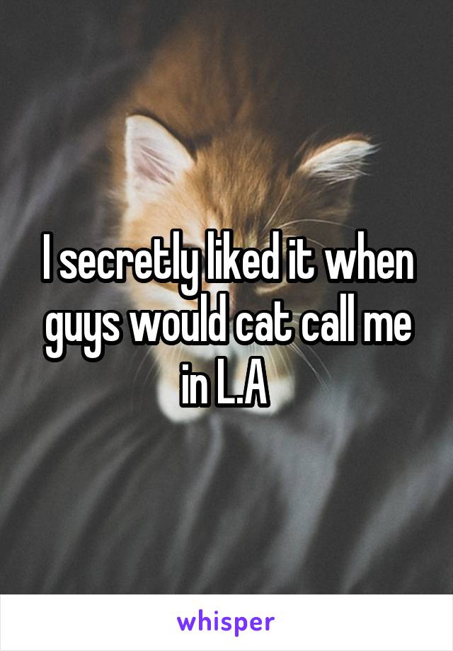 I secretly liked it when guys would cat call me in L.A 